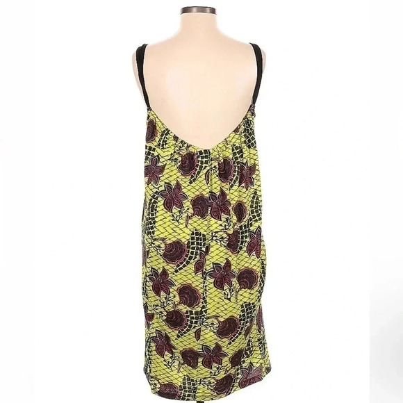 Zara Trafaluc by Zara Yellow Tropical Floral Sundress Midi Dress Size Medium M - Picture 3 of 5